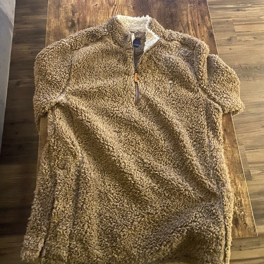 The Southern Shirt Company Brown Sherpa Quarter-Zip Sweater
